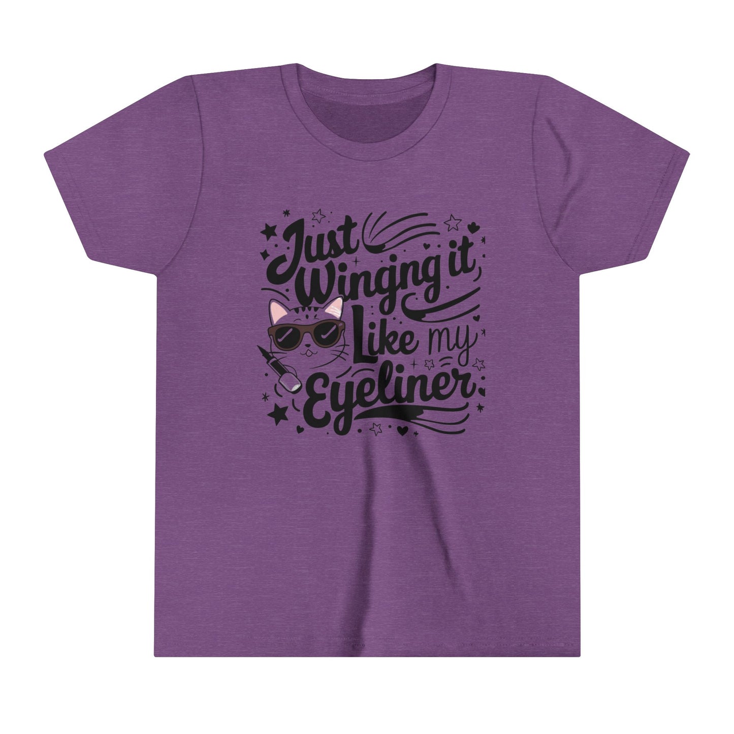 Just Winging it Like My Eyeliner Youth Heavy Cotton T-Shirt