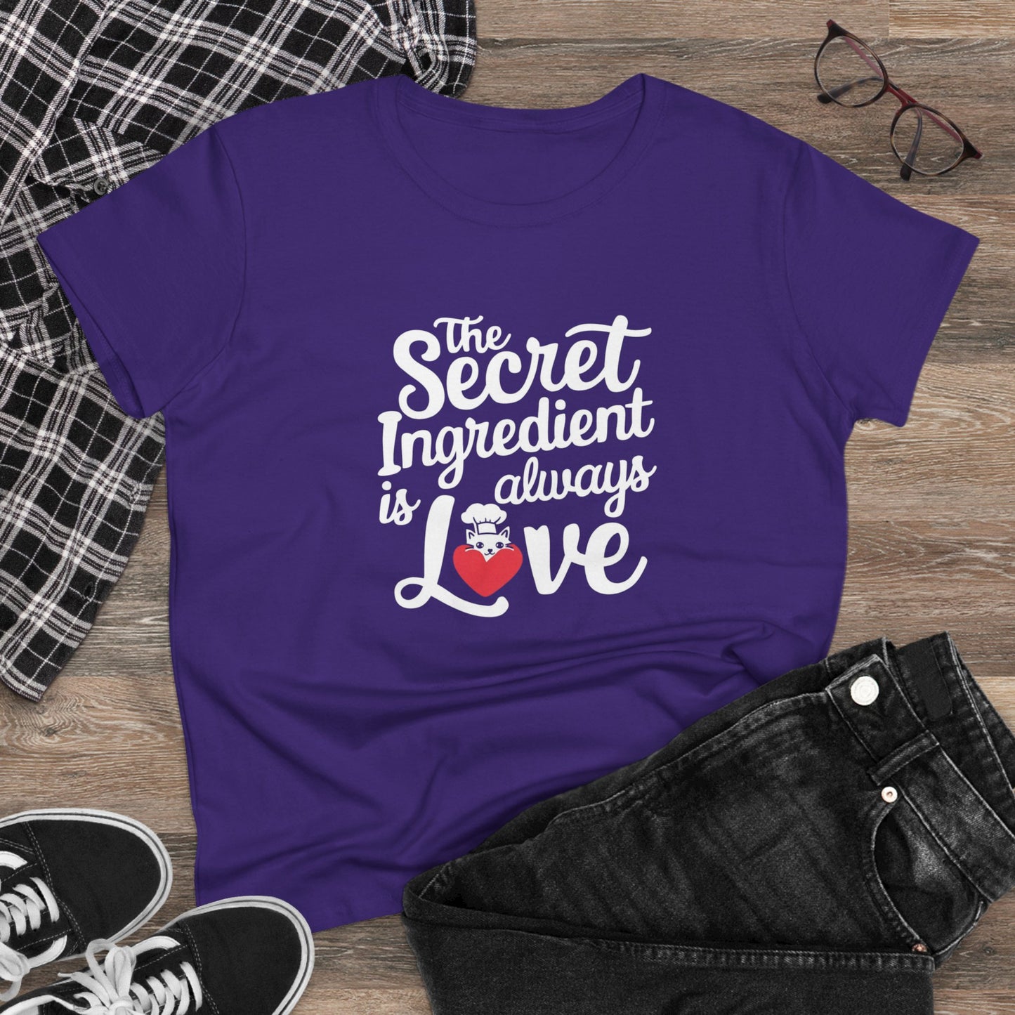 Secret Ingredient Is Love Women Cotton Tshirt