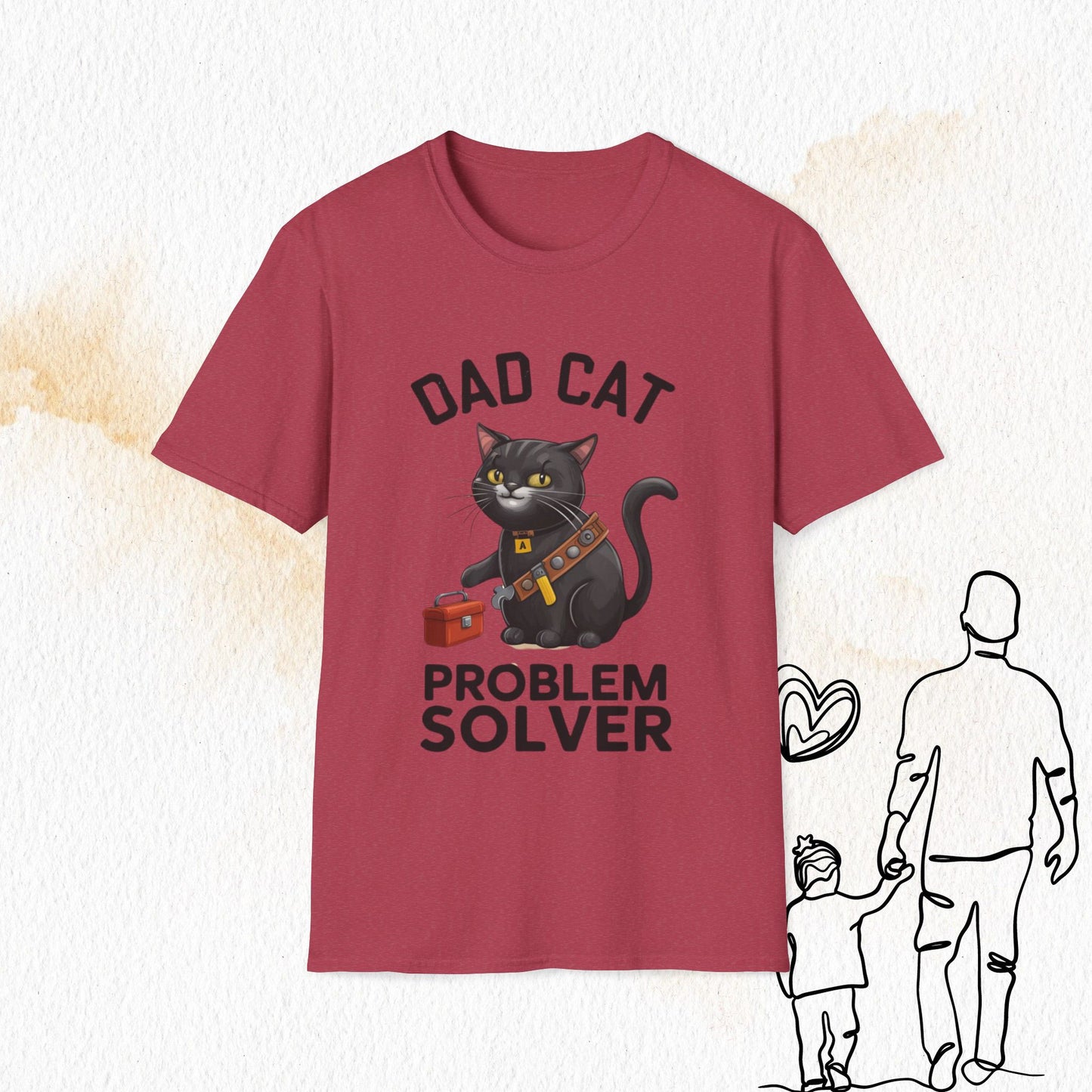 Dad Cat Problem Solver Cotton Men Tshirt