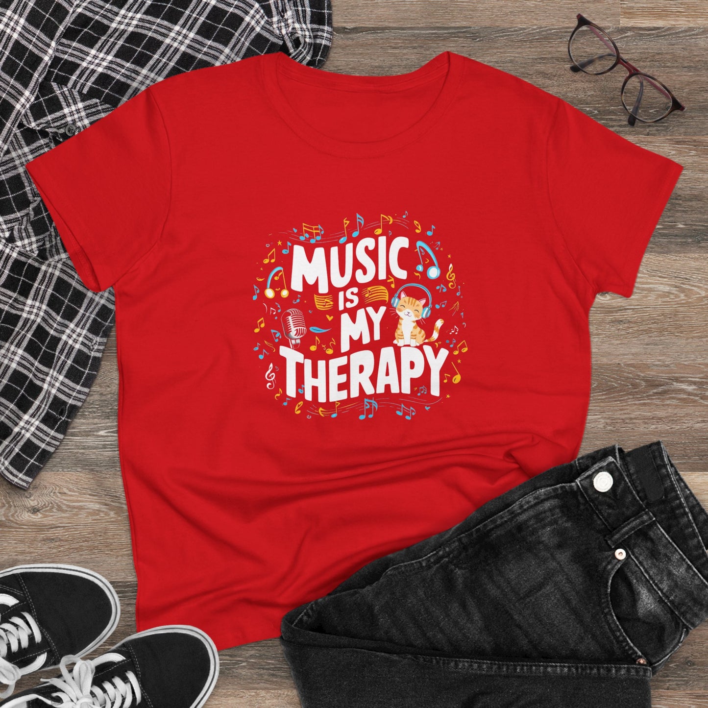 Music Is My Therapy Women Tshirts