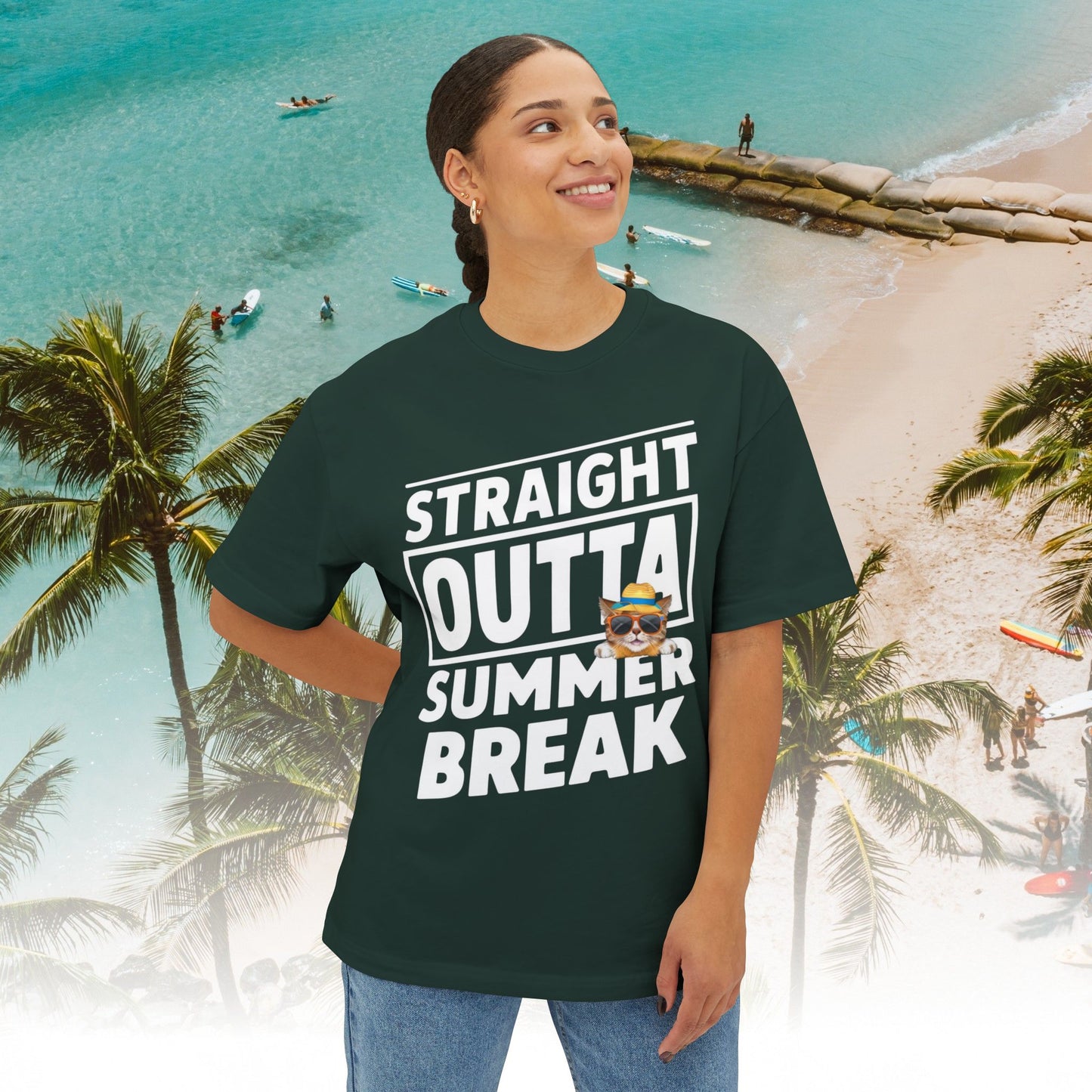 Summer Out Break Unisex Travel Oversized Boxy Tee