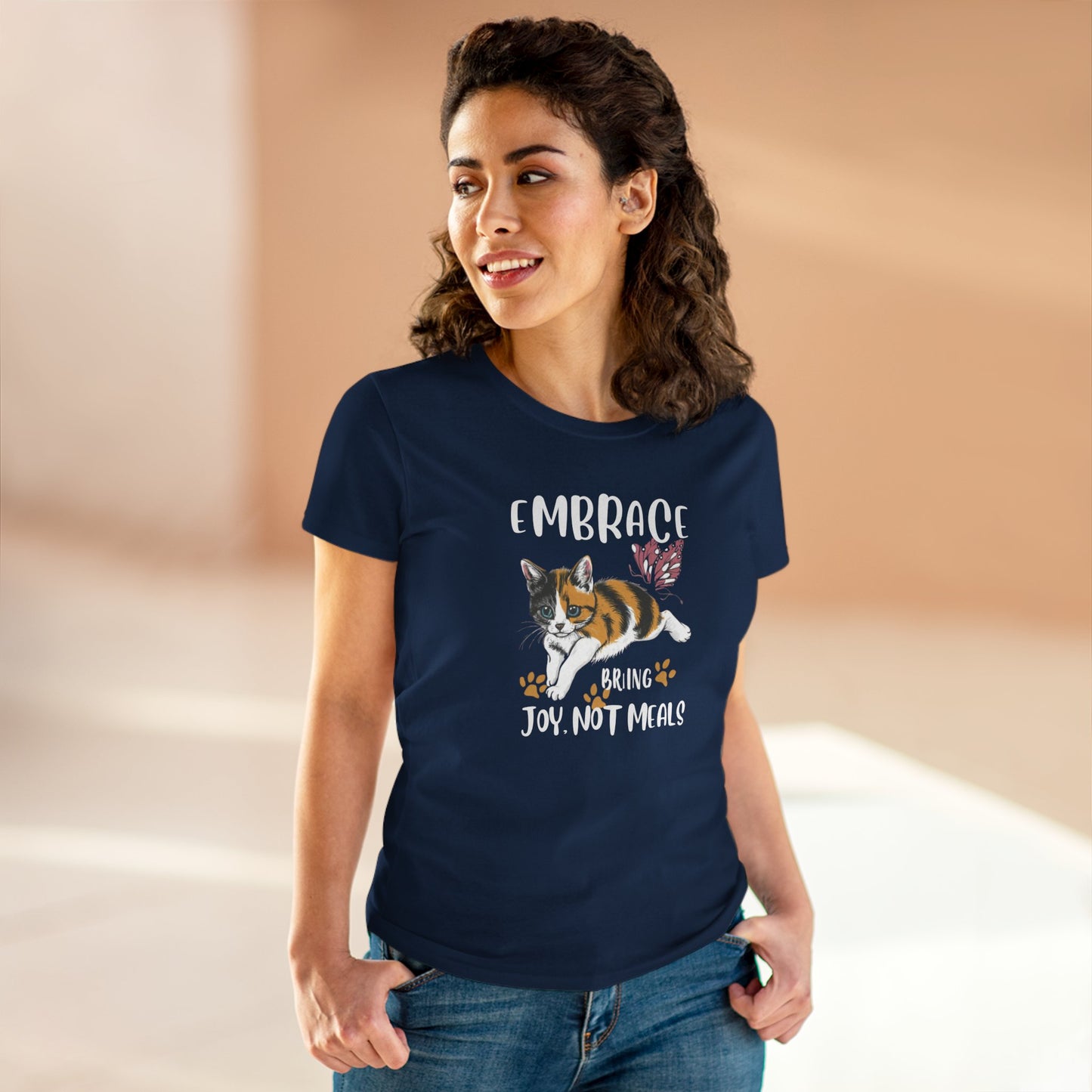 Embrace Bring Joy Not Meal Women Cotton Tshirt