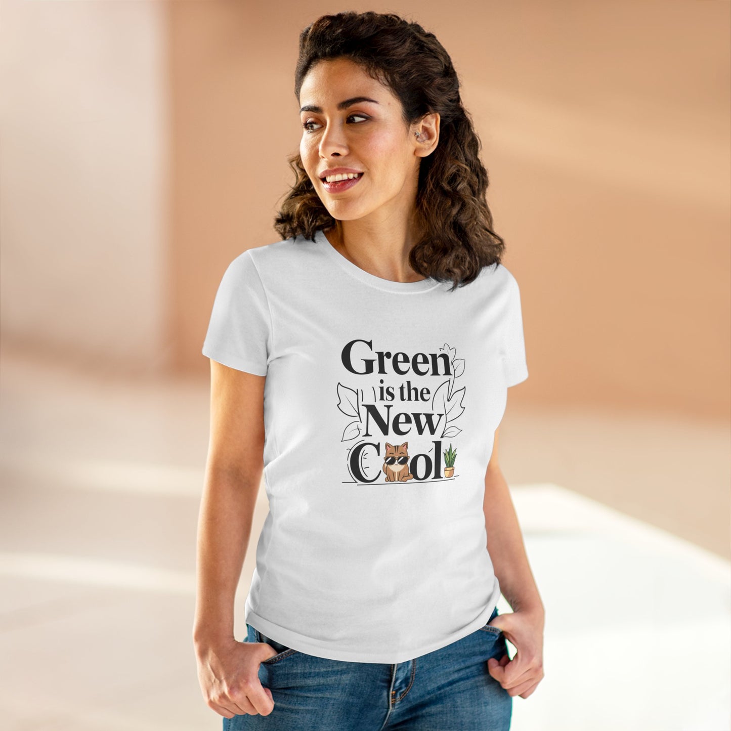 Green Is The New Cool Women Cotton Tshirt