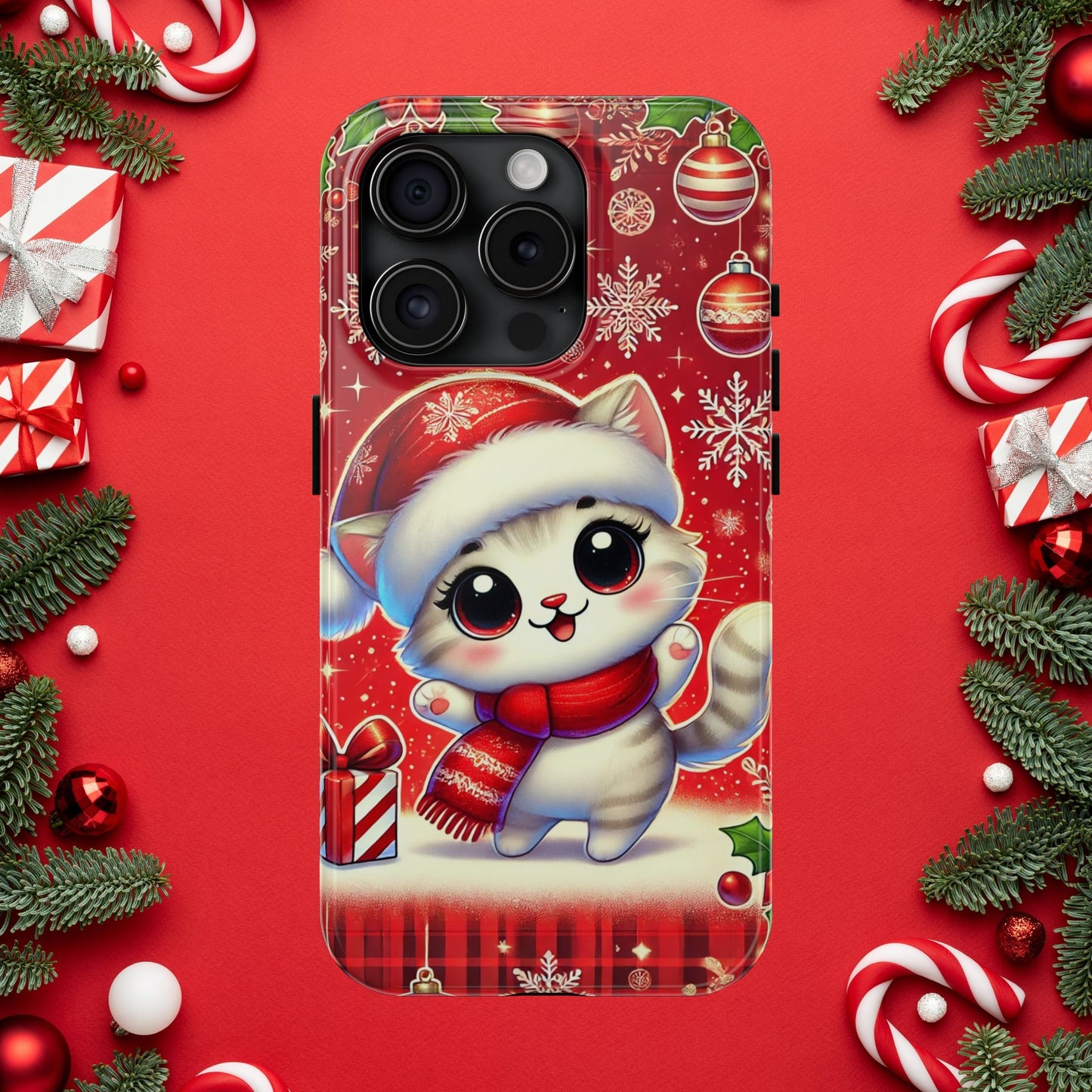 Merry Meows Wireless Charging Support Tough Case
