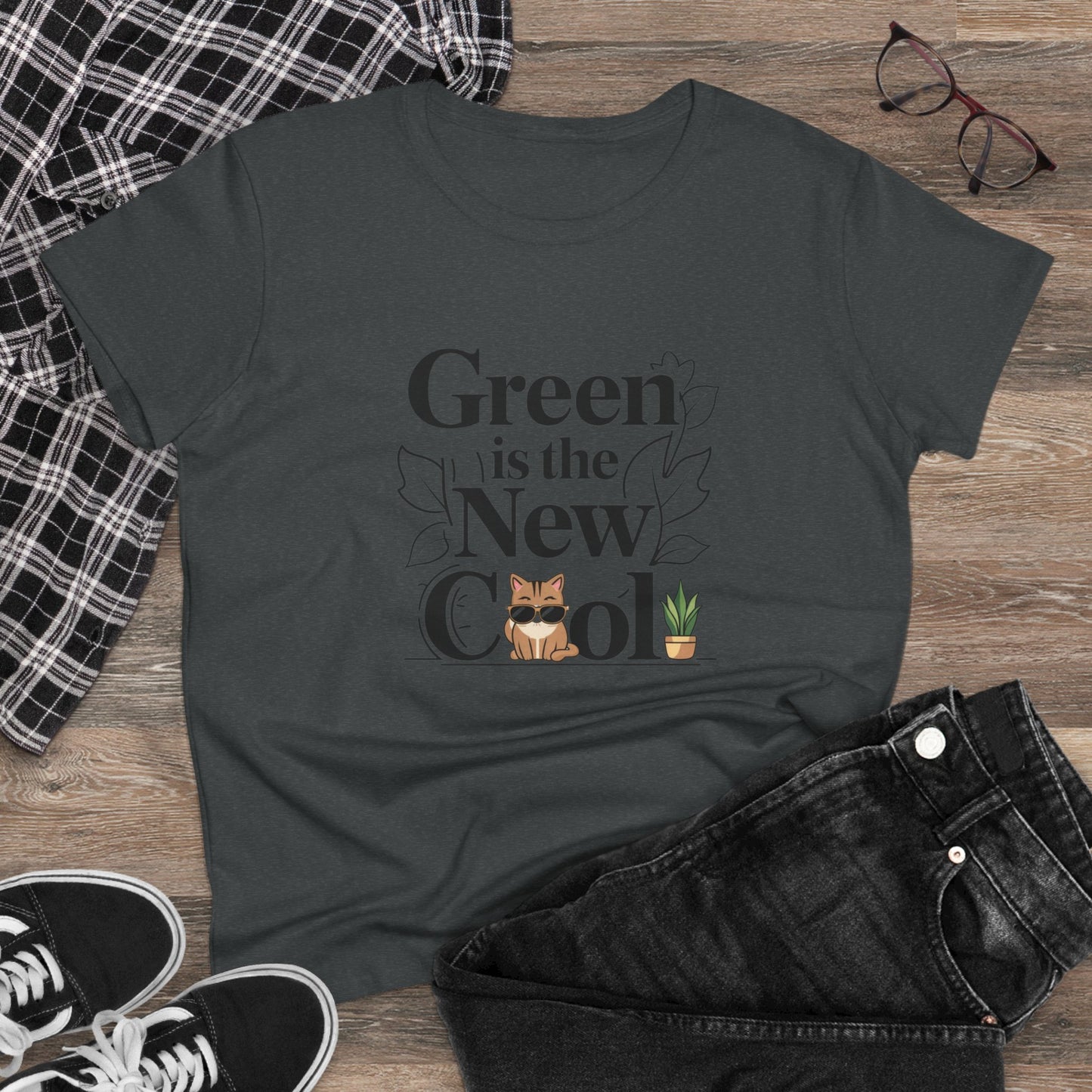 Green Is The New Cool Women Cotton Tshirt