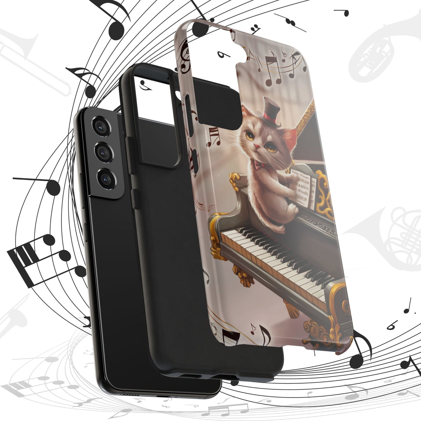 Meowsic Shield Wireless Charging Support Tough Case