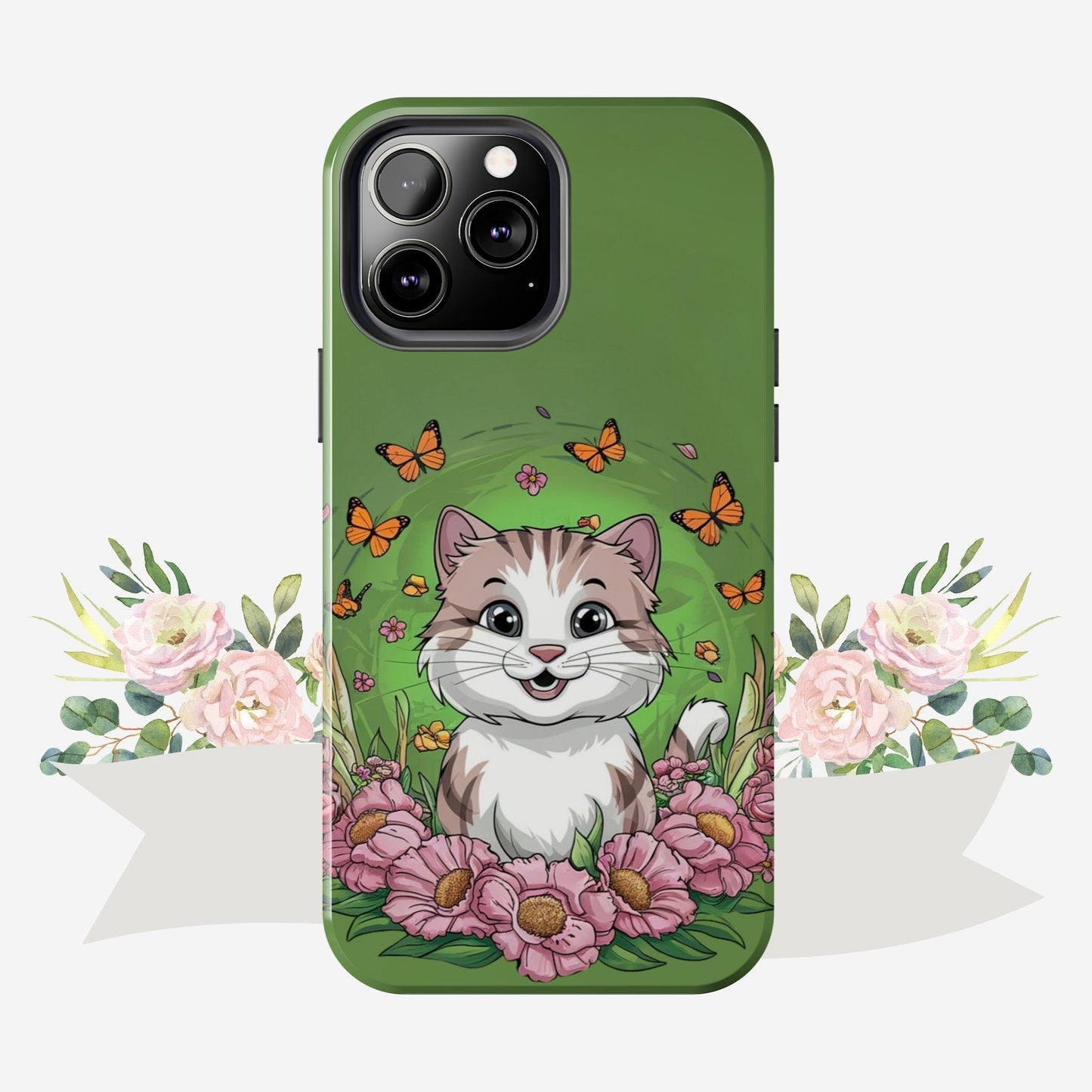 Green Mewsic Wireless Charging Support Tough Case
