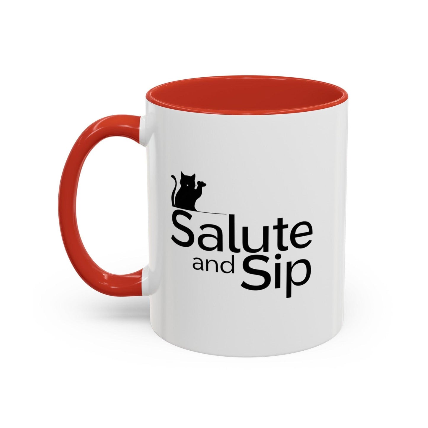 Billien Salute Sips Printify 11 oz 11oz accent mug Coffee Mugs Holiday Picks Home & Living Kitchen Mugs Spring Essentials two tone White base