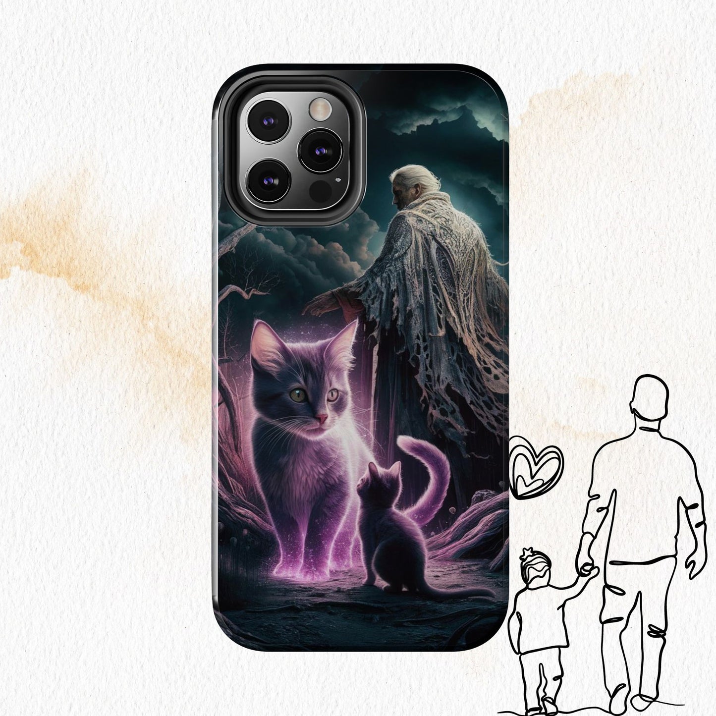Meowmoirs Wireless Charging Support Tough Case