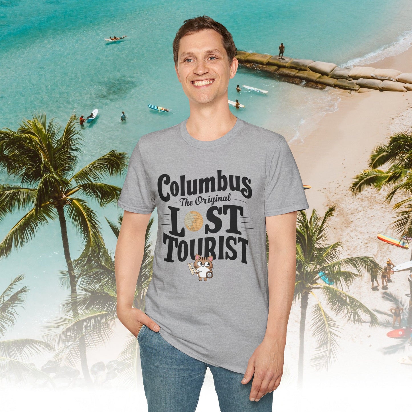 Columbus The Original Lost Tourist Cotton Men Tshirt