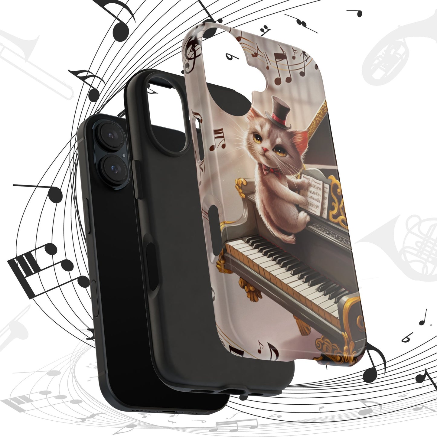 Meowsic Shield Wireless Charging Support Tough Case