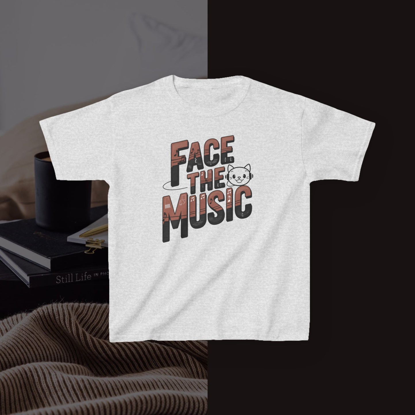 Face The Music kid Heavy Cotton Tshirt