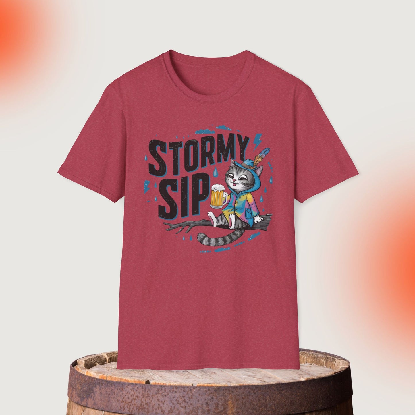 Stormy Sip Cotton Men Tshirt