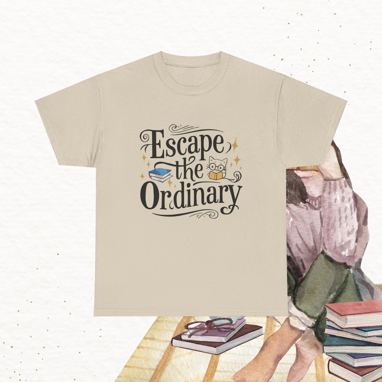 Book Lover T-Shirt Escape The Ordinary Cotton T-Shirt