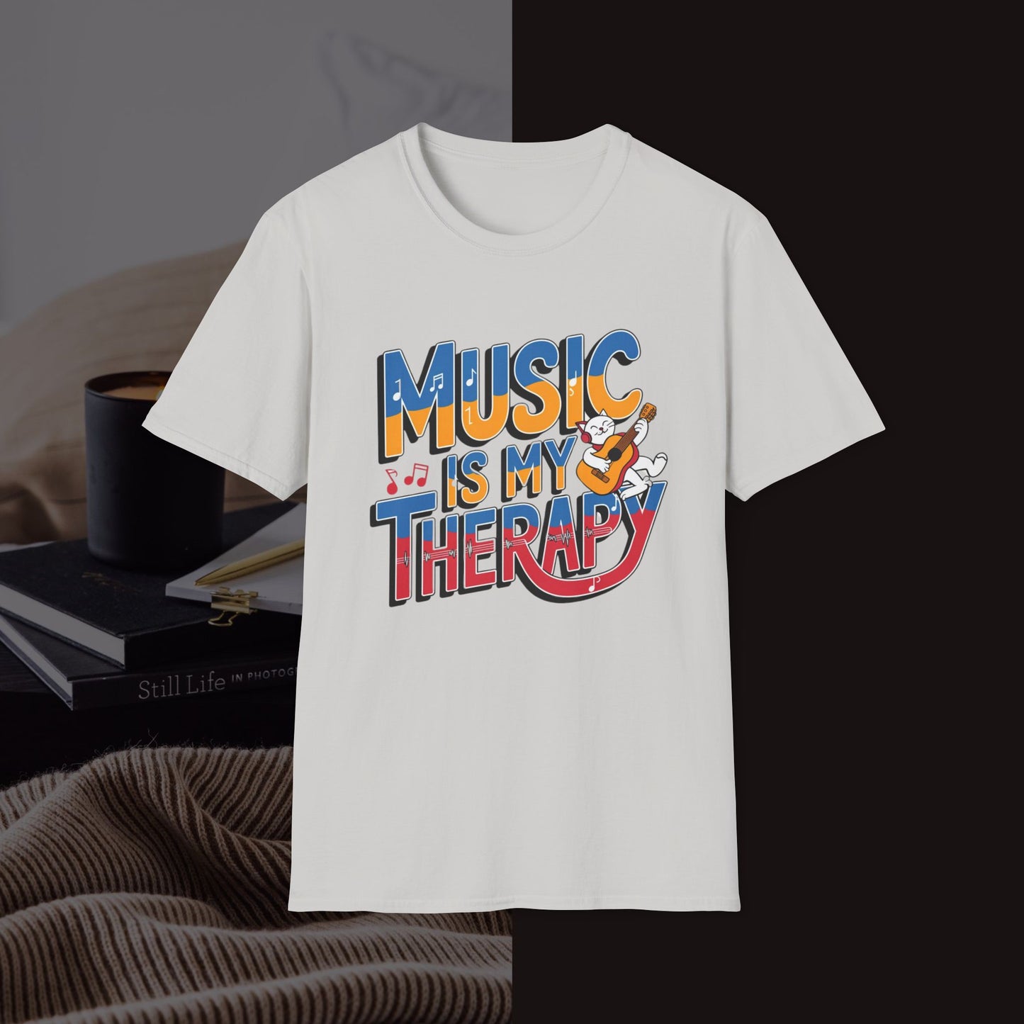 Music Is My Therapy Music Idiom Unisex Softstyle T-Shirt