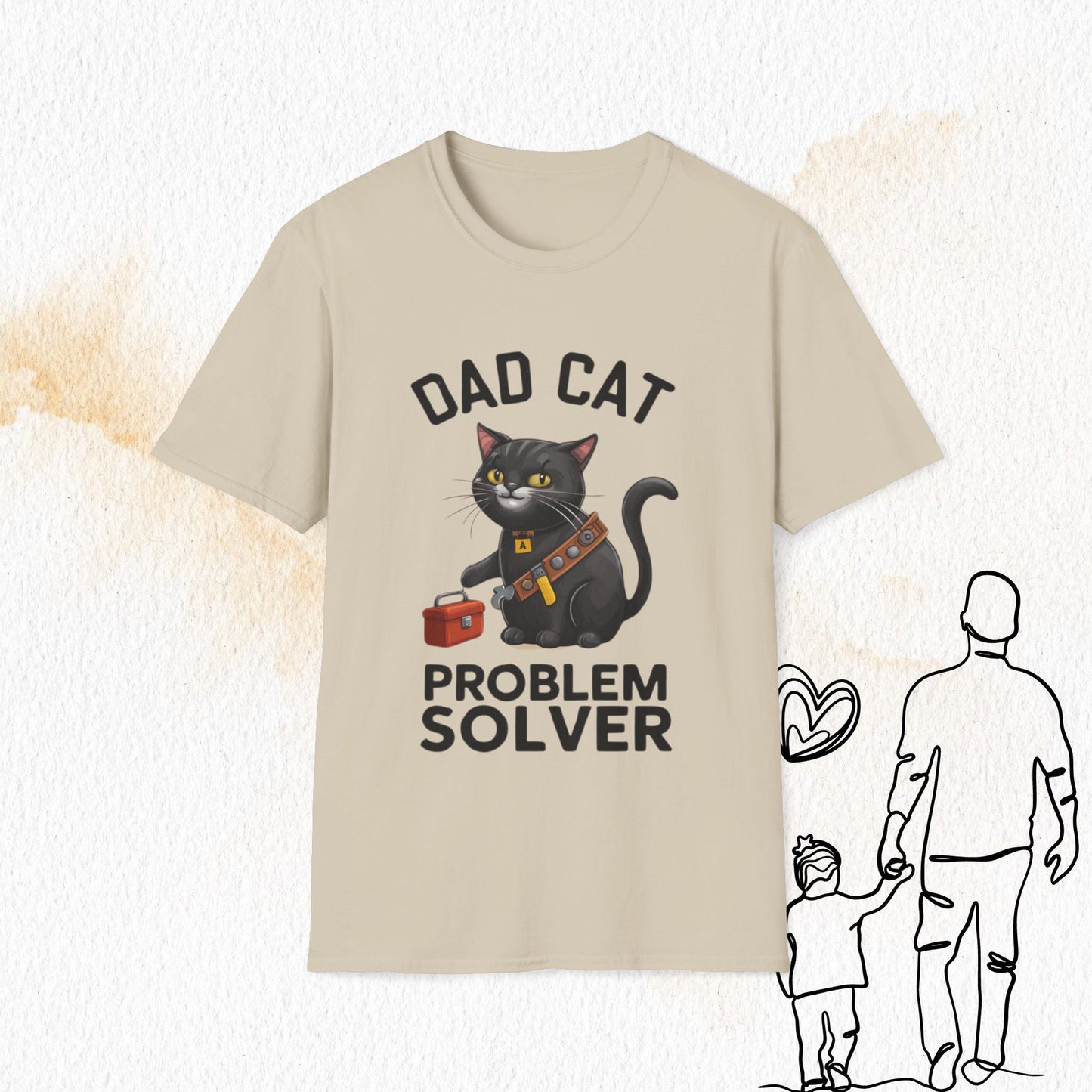 Dad Cat Problem Solver Cotton Men Tshirt