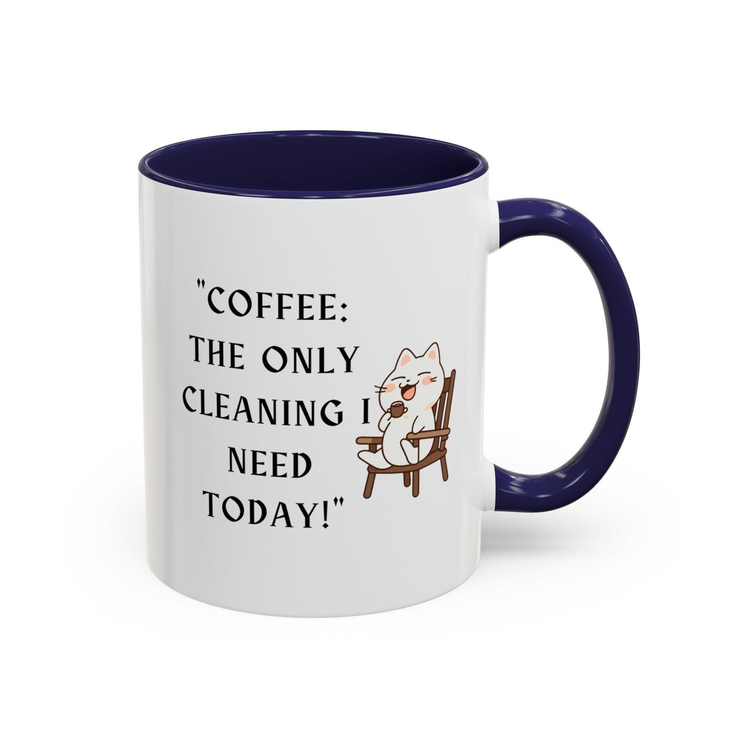 Billien Purr-iorities Printify 11 oz 11oz accent mug Coffee Mugs Holiday Picks Home & Living Kitchen Mugs Spring Essentials two tone White base