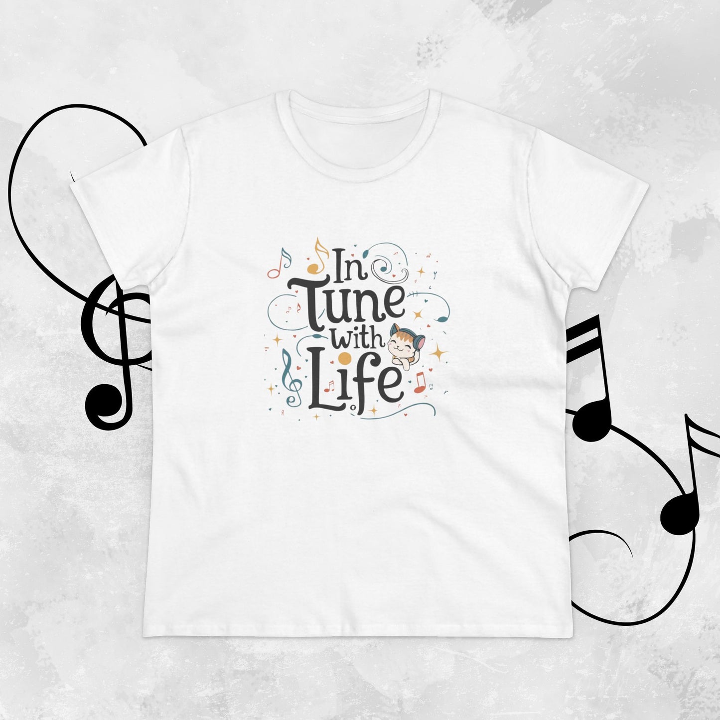 In Tune With Life Women Cotton Tshirt