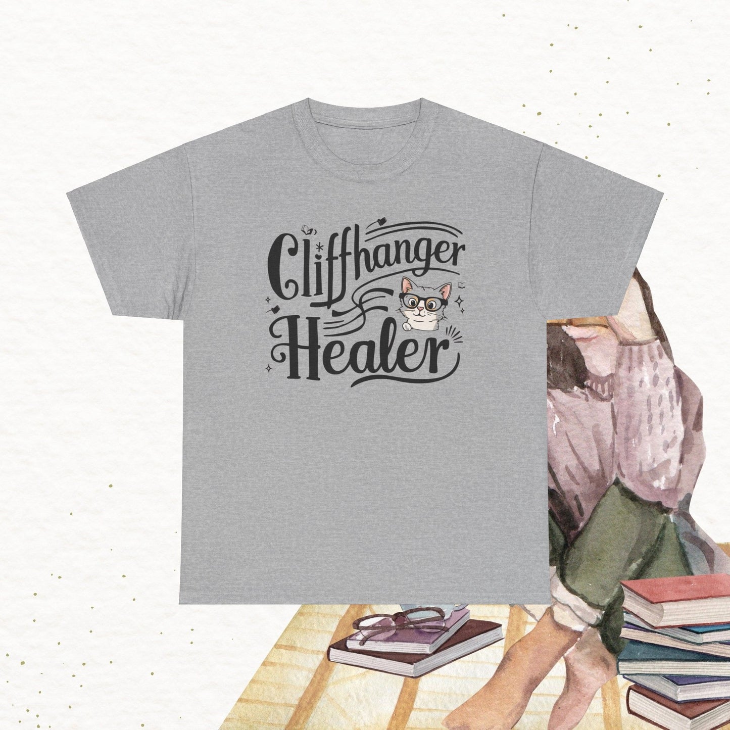 Book Lovers T-Shirt Cliffhanger Healer Cotton Tshirt