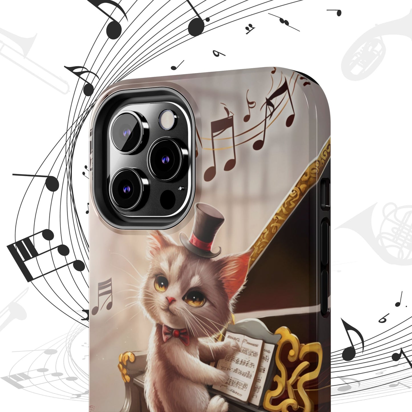 Meowsic Shield Wireless Charging Support Tough Case