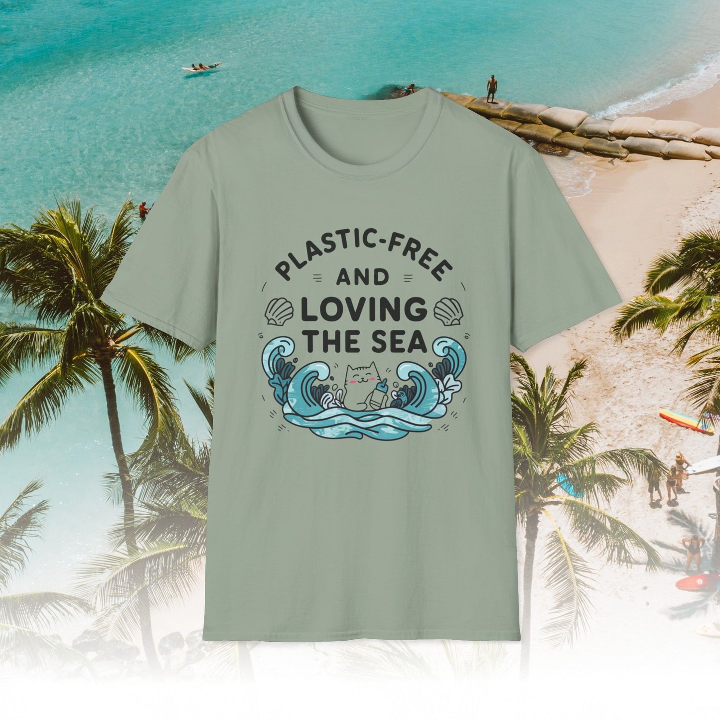 Plastic Free Ocean Cotton T-Shirt
