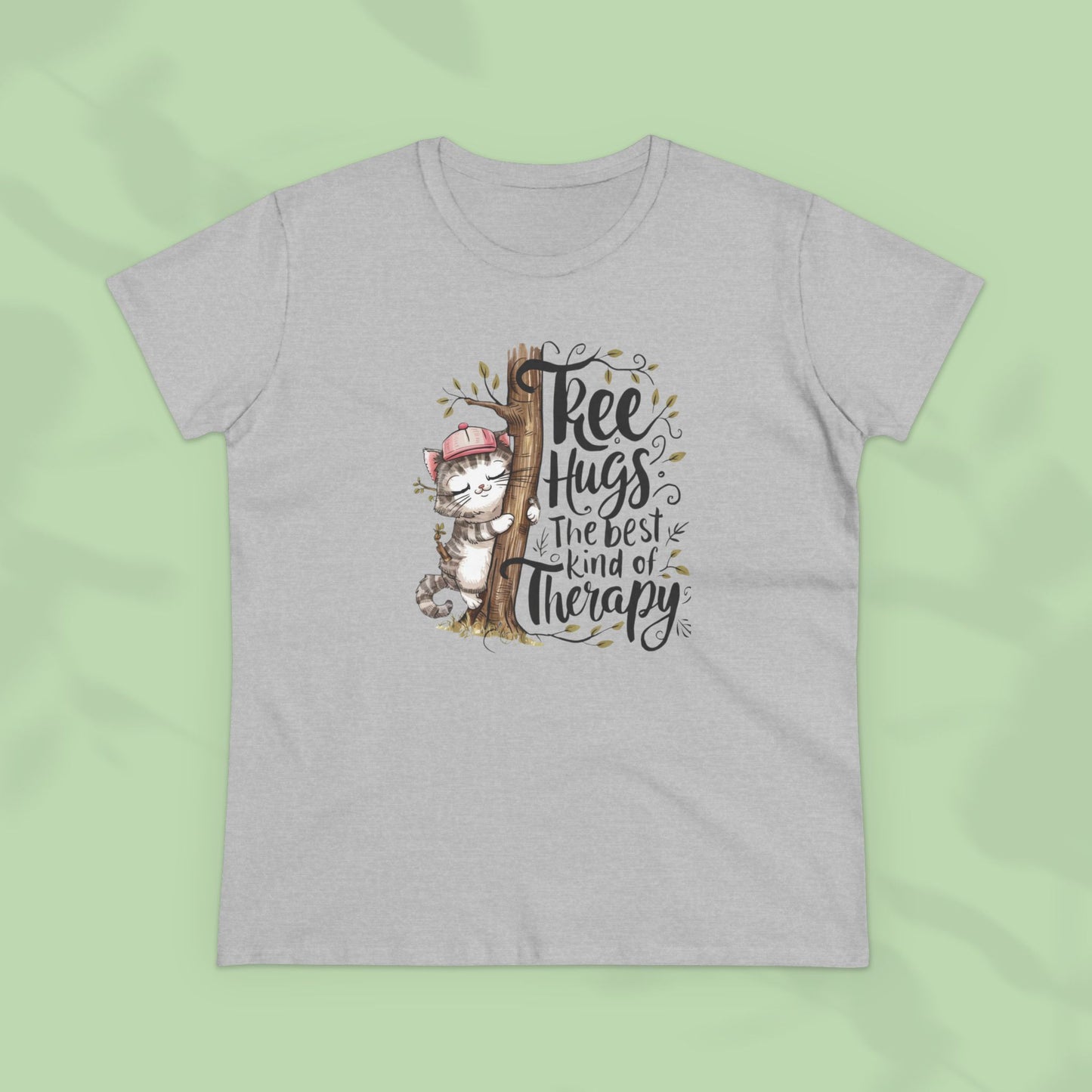 Tree Hugs Best Kind of Therapy Women Cotton Tshirt
