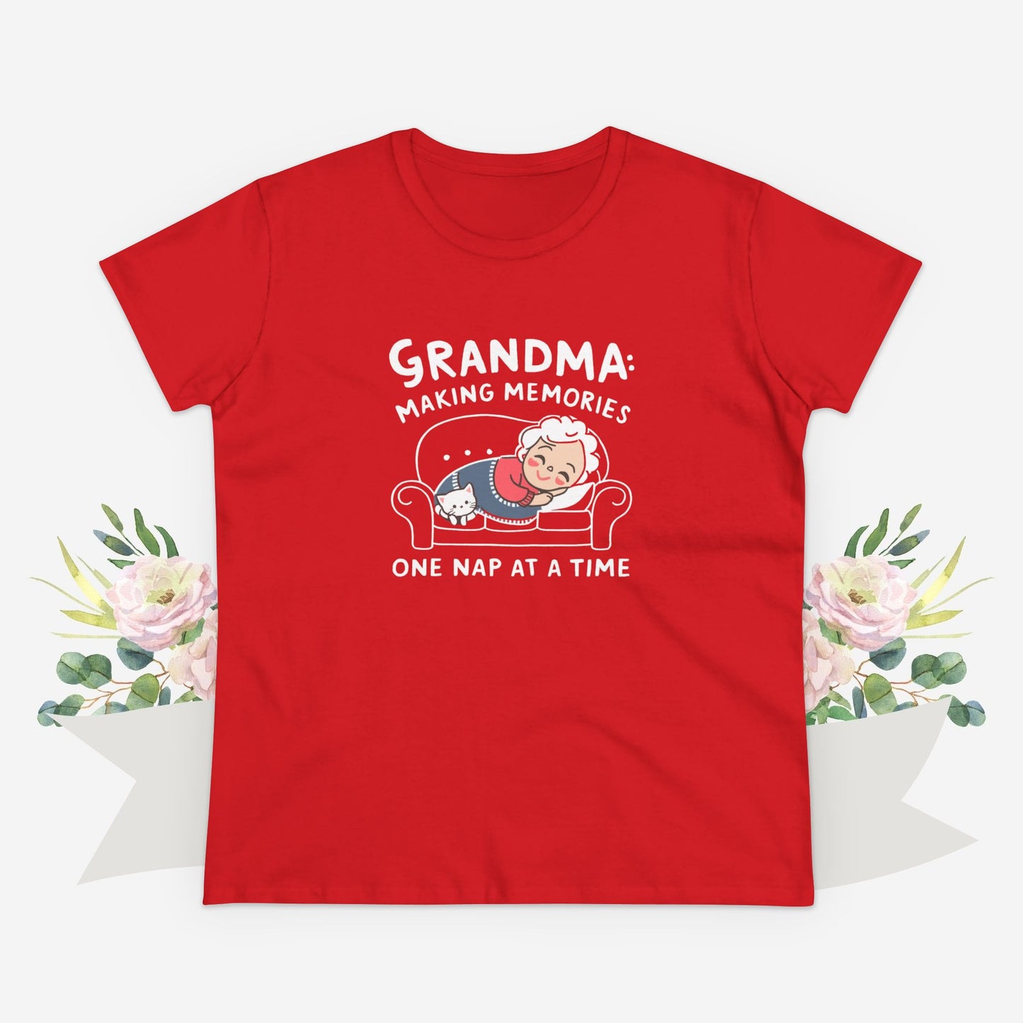 Grandma Making Memory One Nap A Time Women Cotton Tshirt