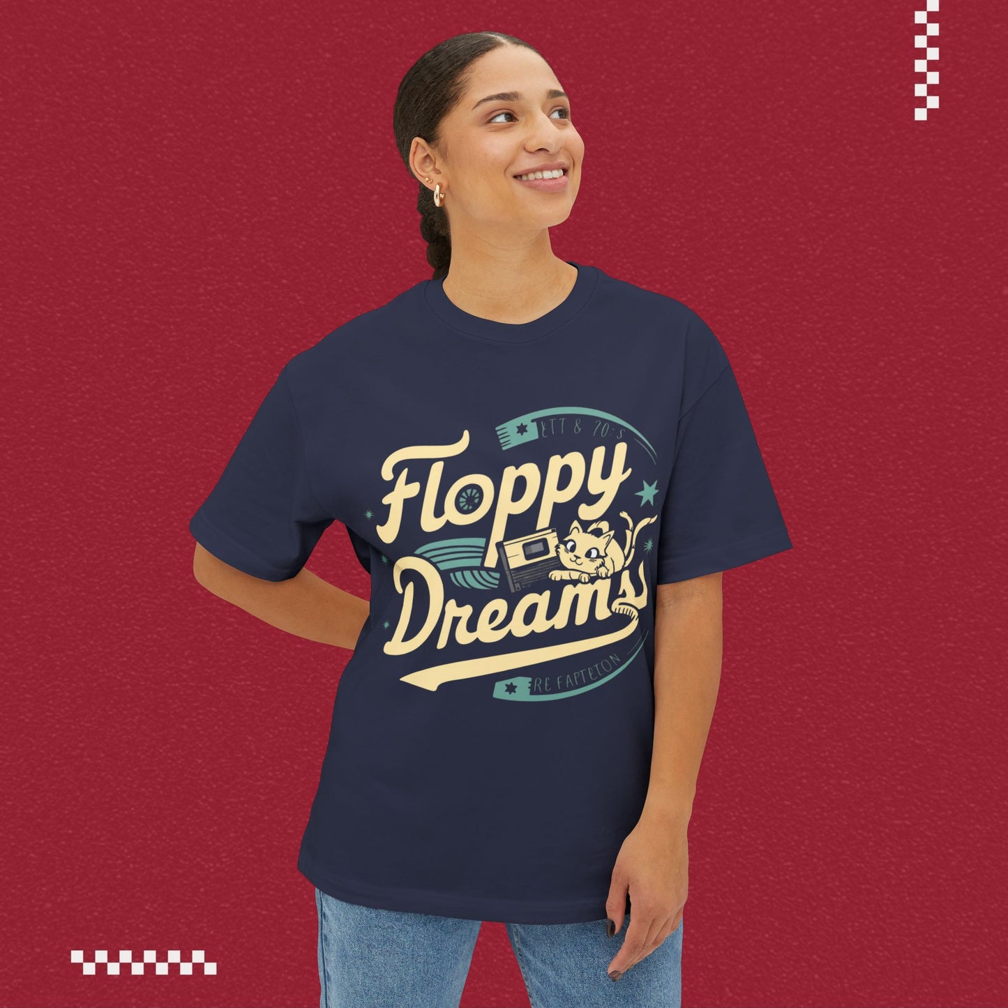 Floppy Dream Unisex Retro Oversized Boxy Tshirt