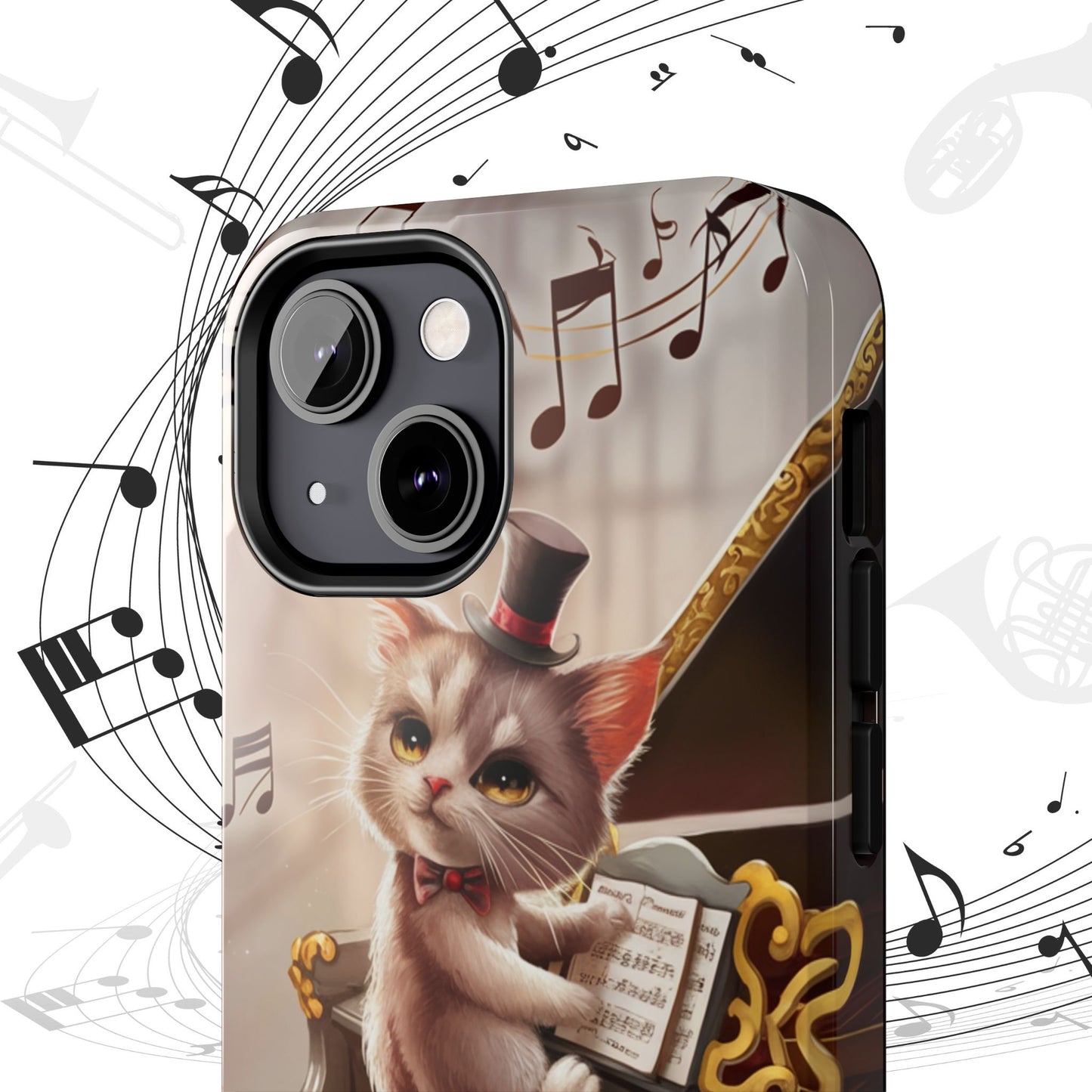 Meowsic Shield Wireless Charging Support Tough Case
