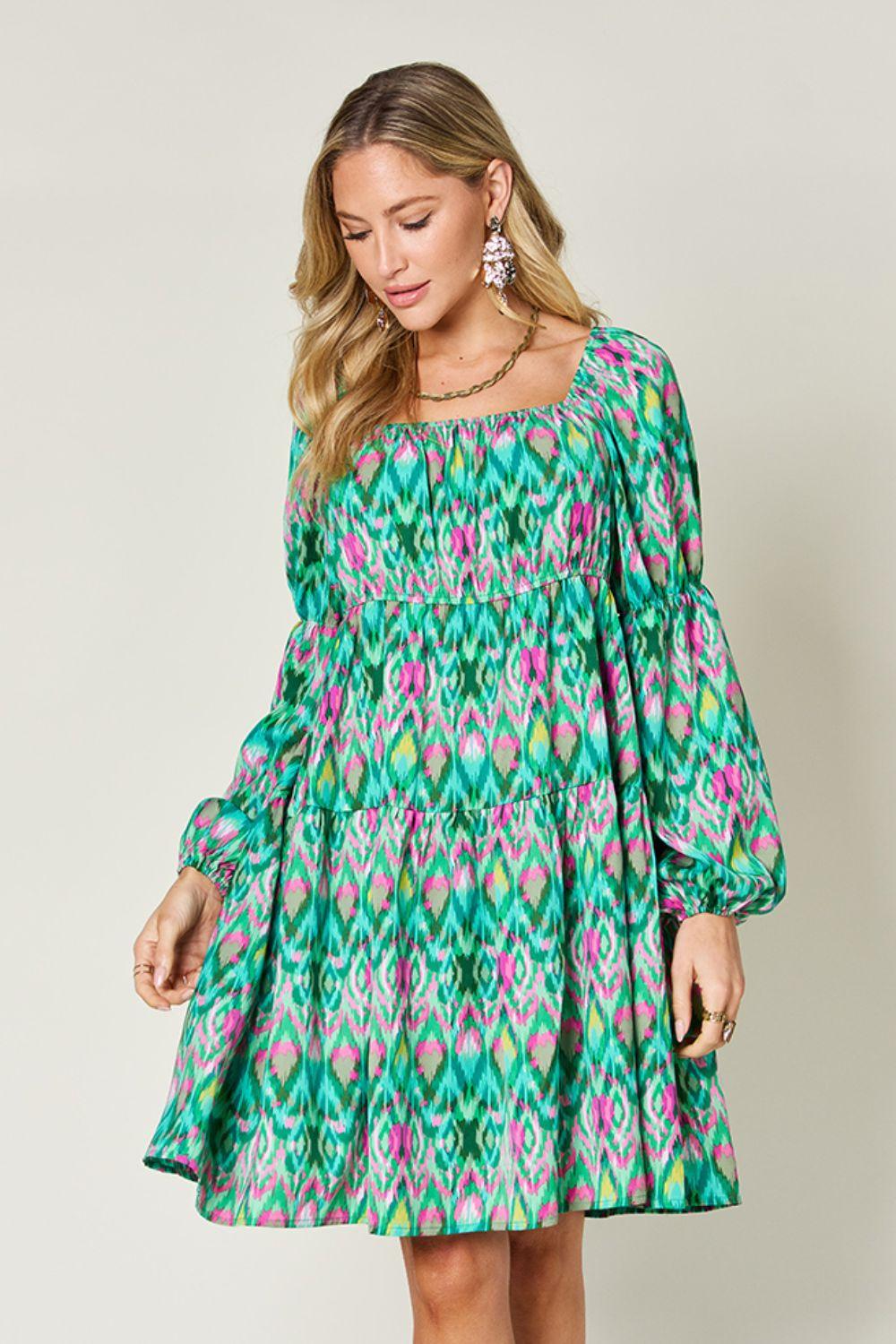 Printed Long Sleeve Dress