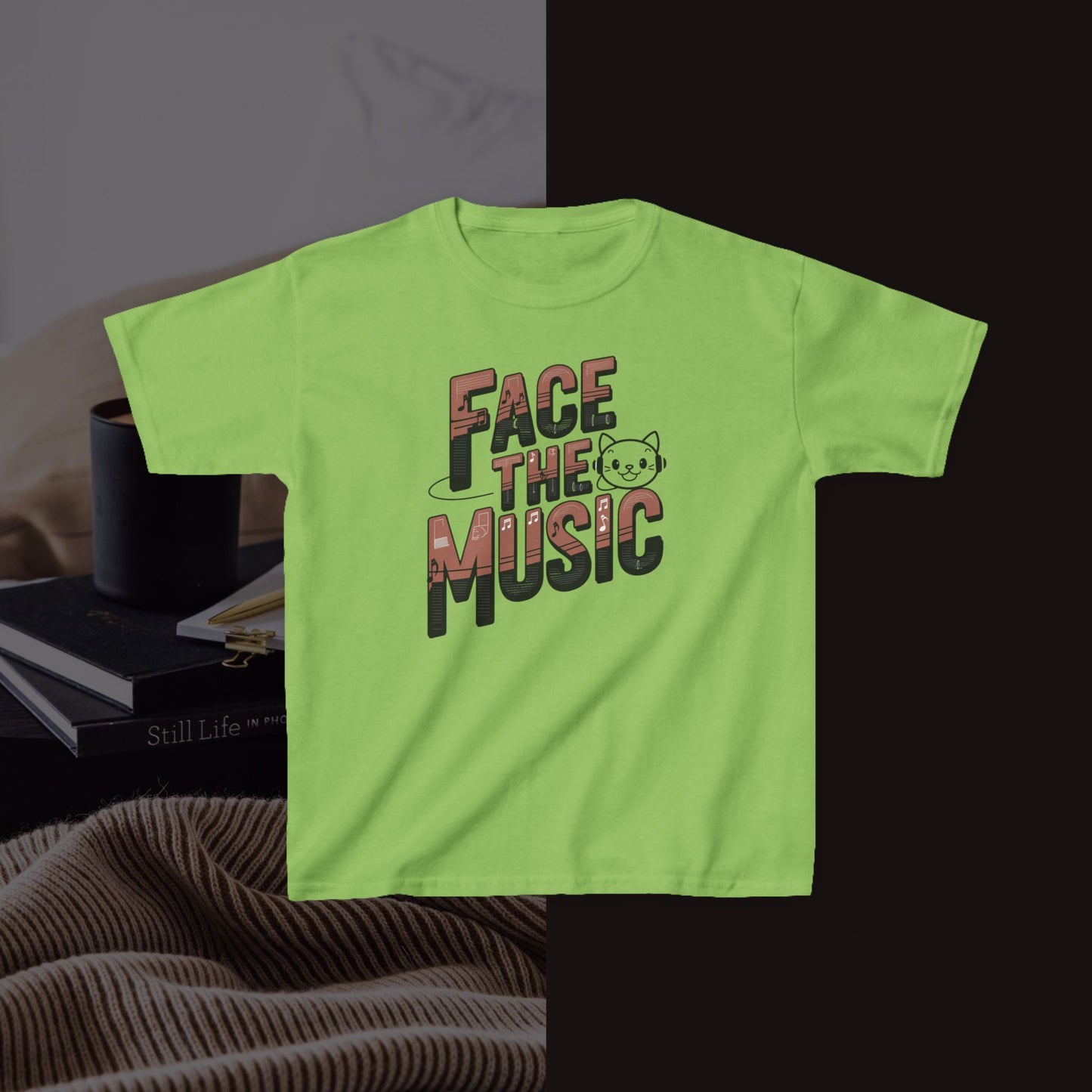 Face The Music kid Heavy Cotton Tshirt