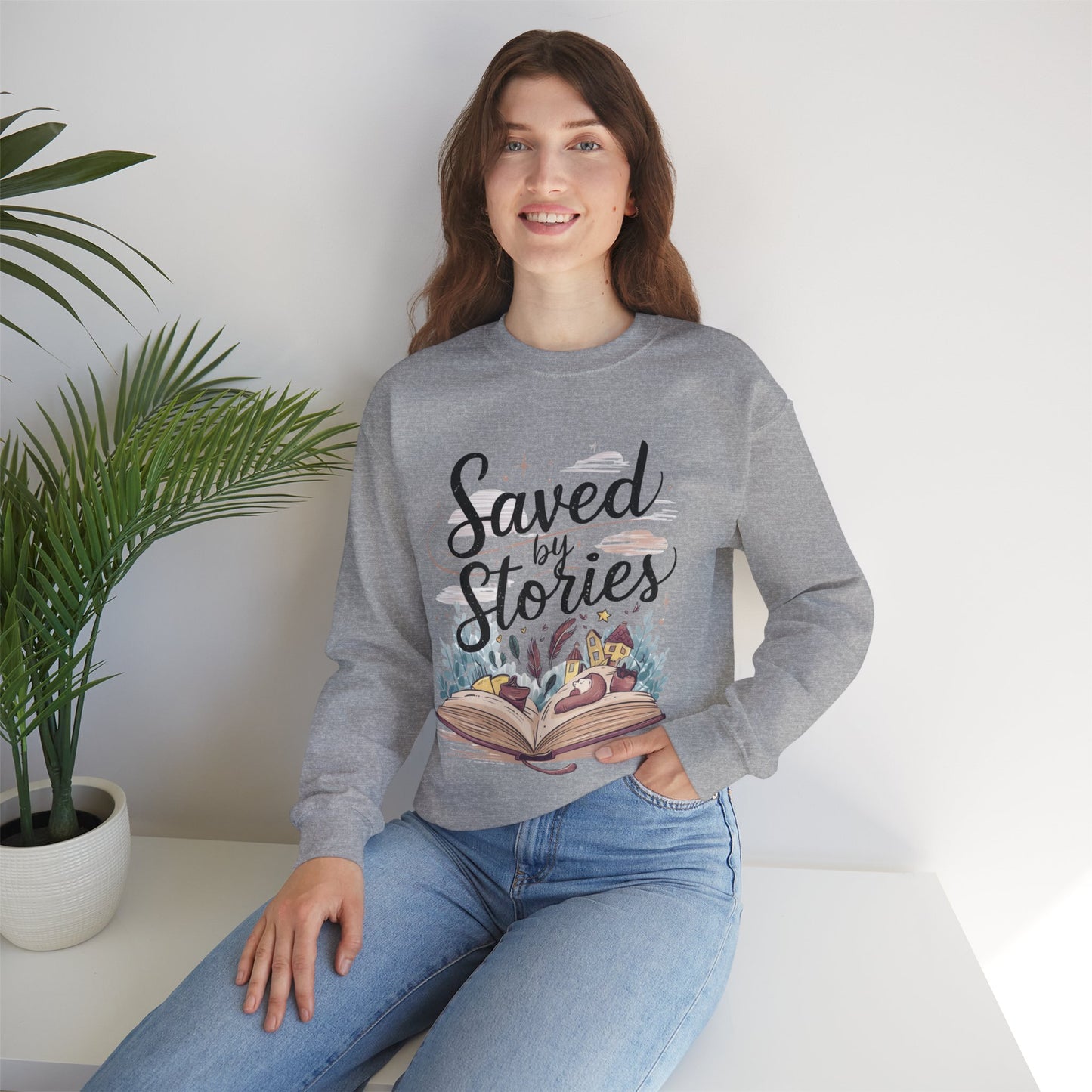 Saved By Stories Ultra Cotton Crewneck Sweatshirt