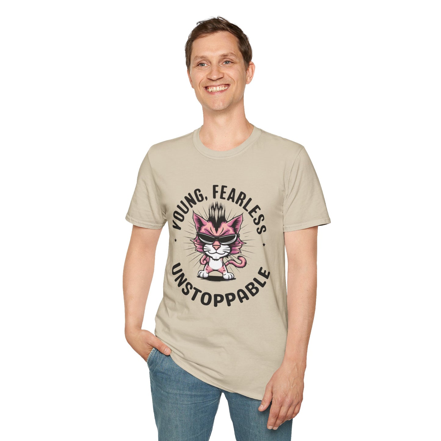 Young Fearless Unstoppable Cotton Men Tee