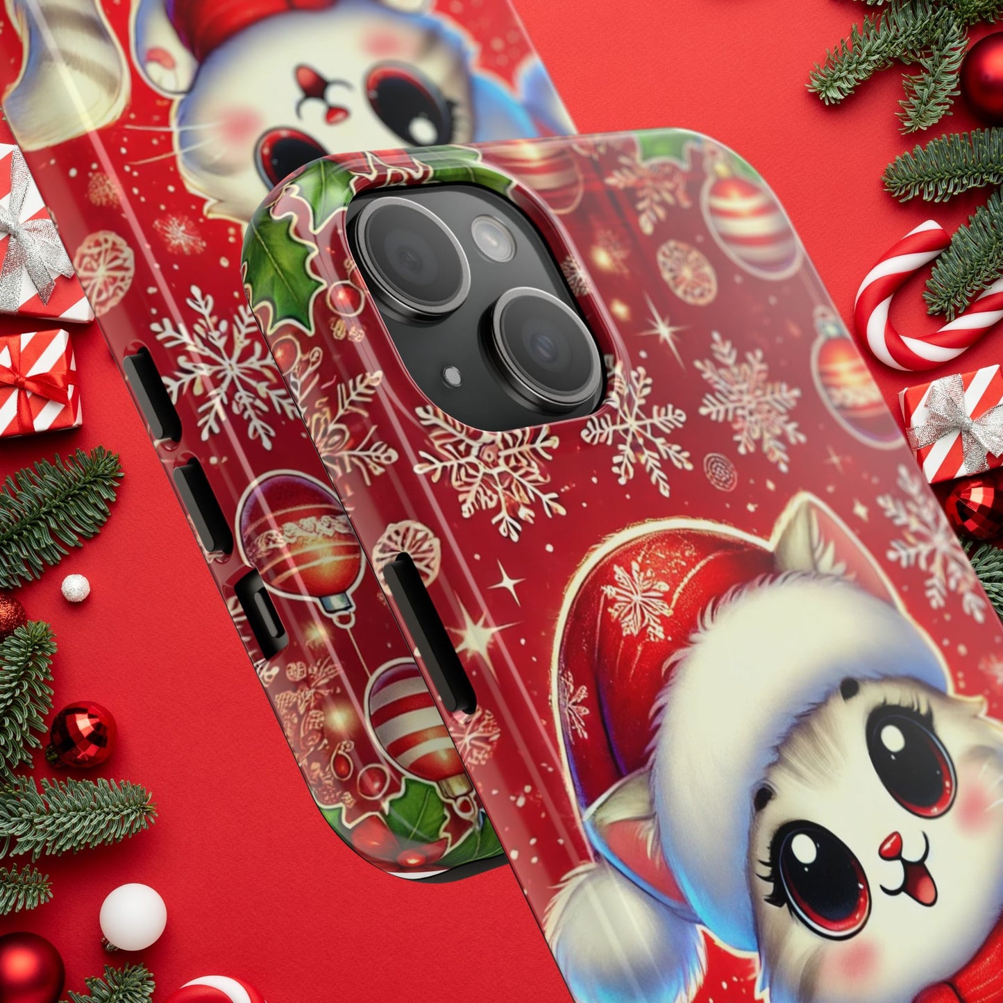Merry Meows Wireless Charging Support Tough Case