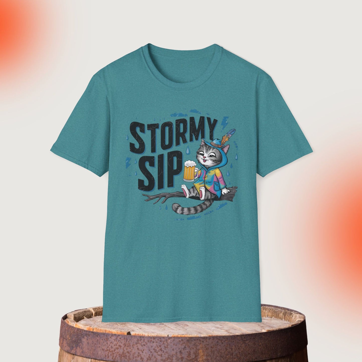 Stormy Sip Cotton Men Tshirt