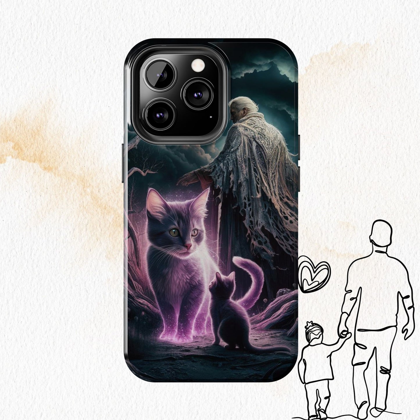 Meowmoirs Wireless Charging Support Tough Case