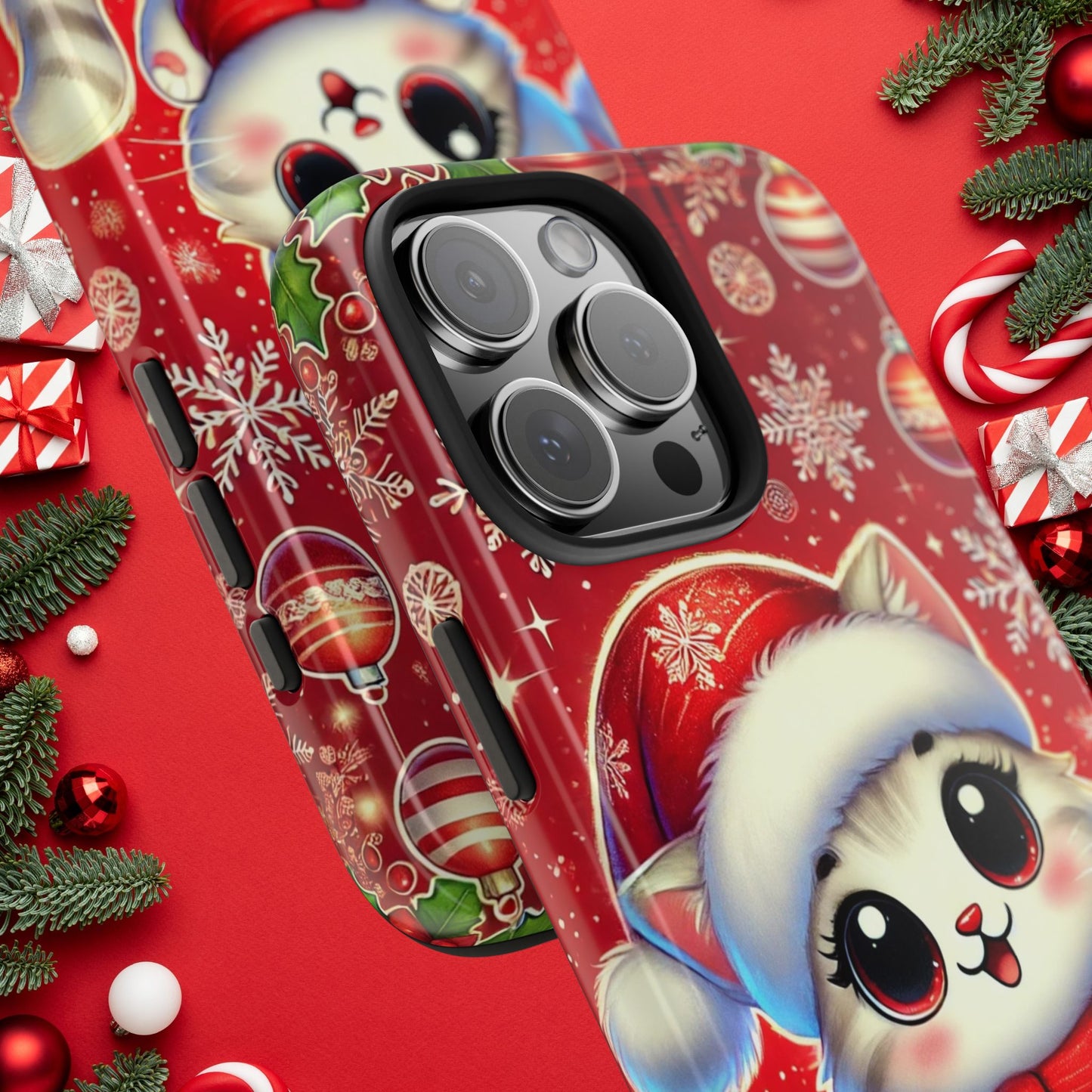 Merry Meows Wireless Charging Support Tough Case