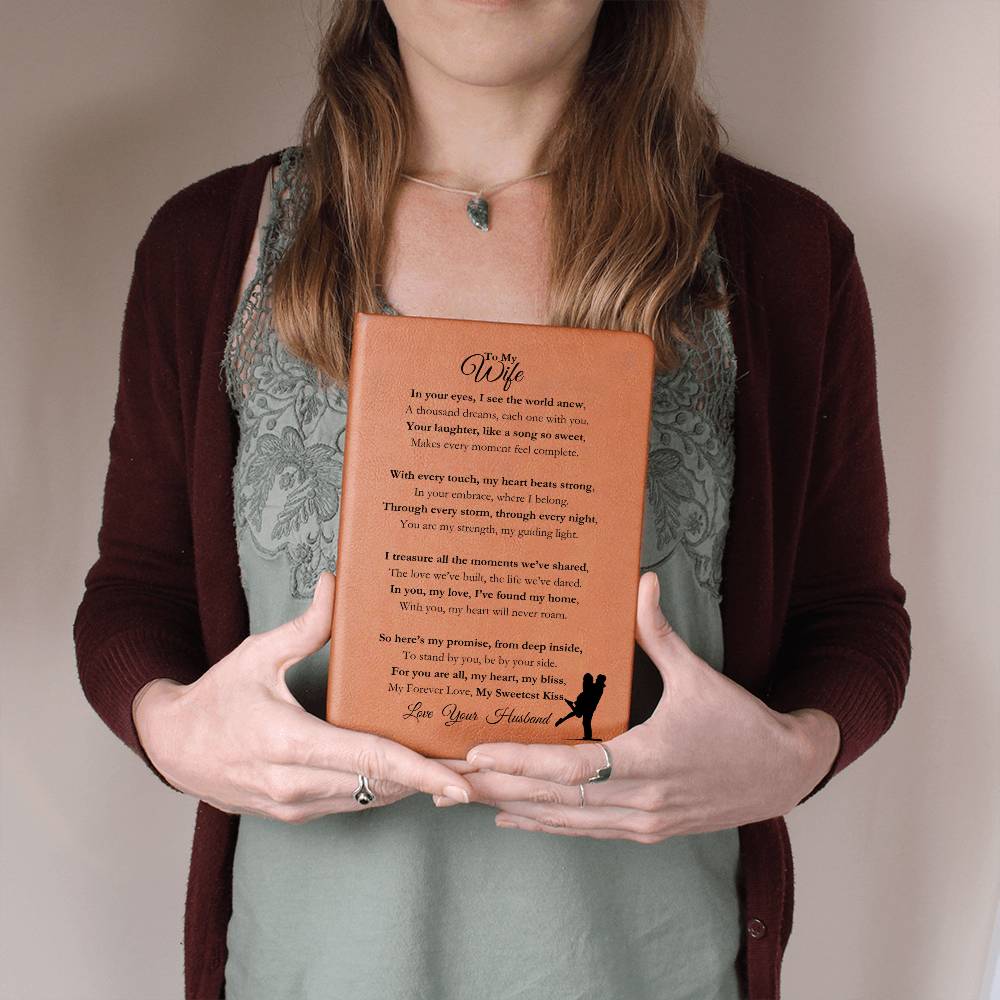 Best Gift For Wife. Vegan Leather Journal, Unique Gift