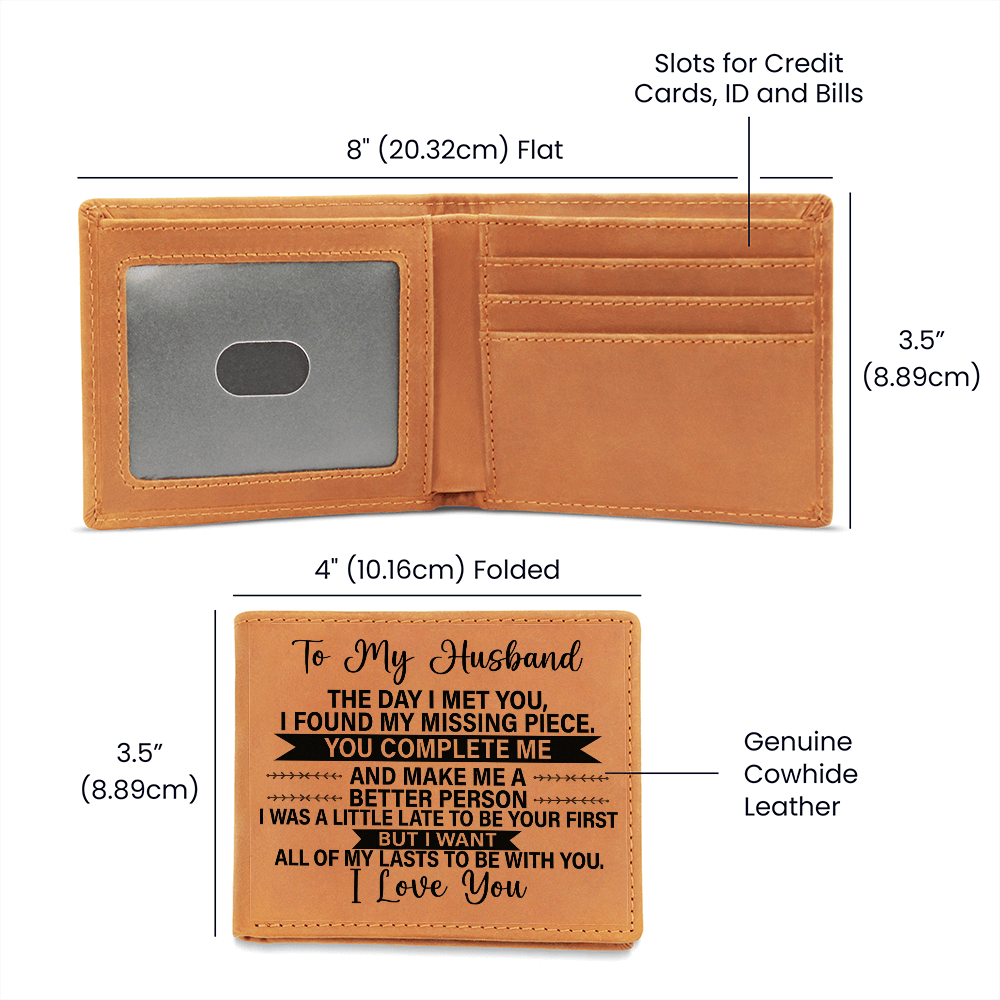 Best Gift For Husband. Graphic Leather Wallet
