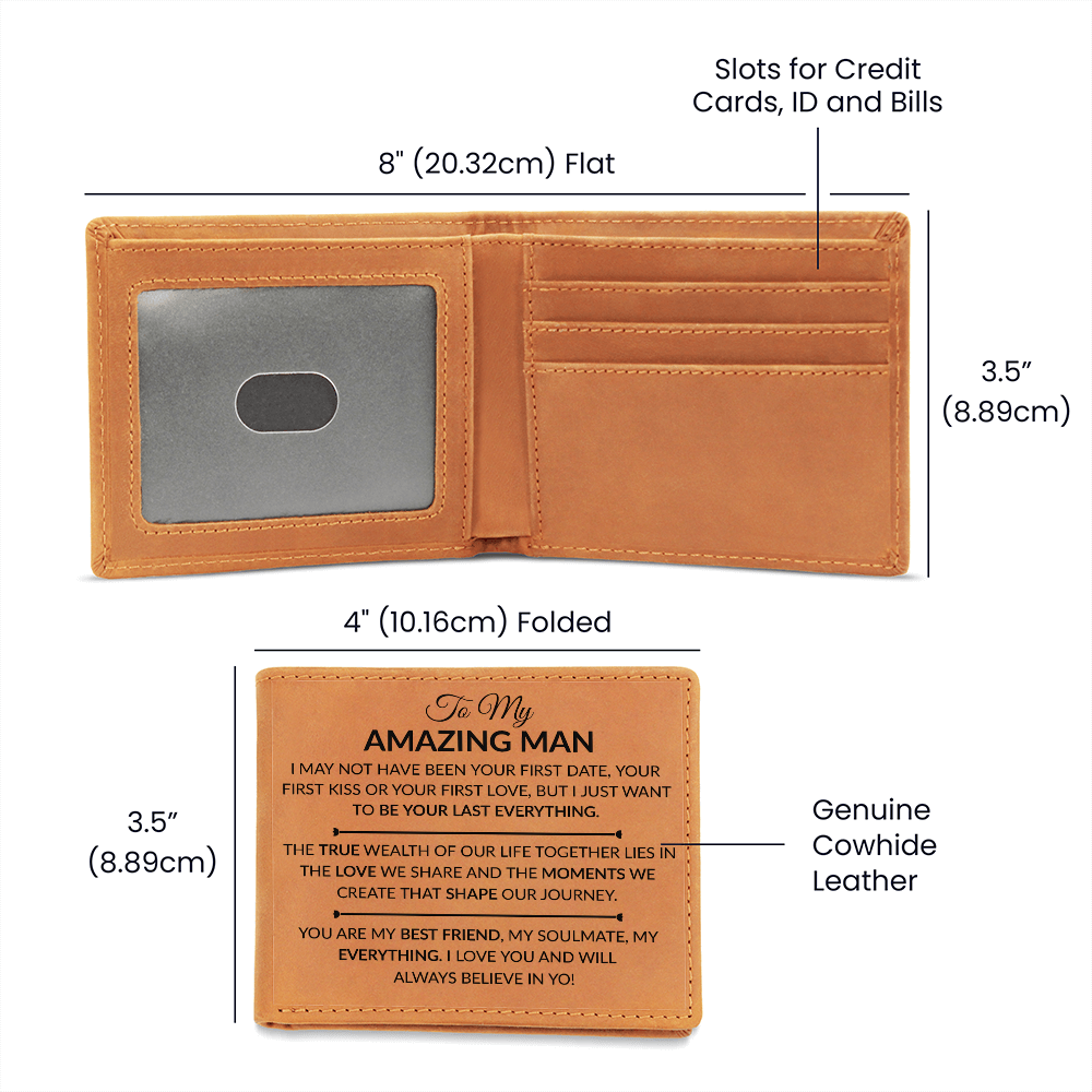 Best Gift For Husband. Graphic Leather Wallet