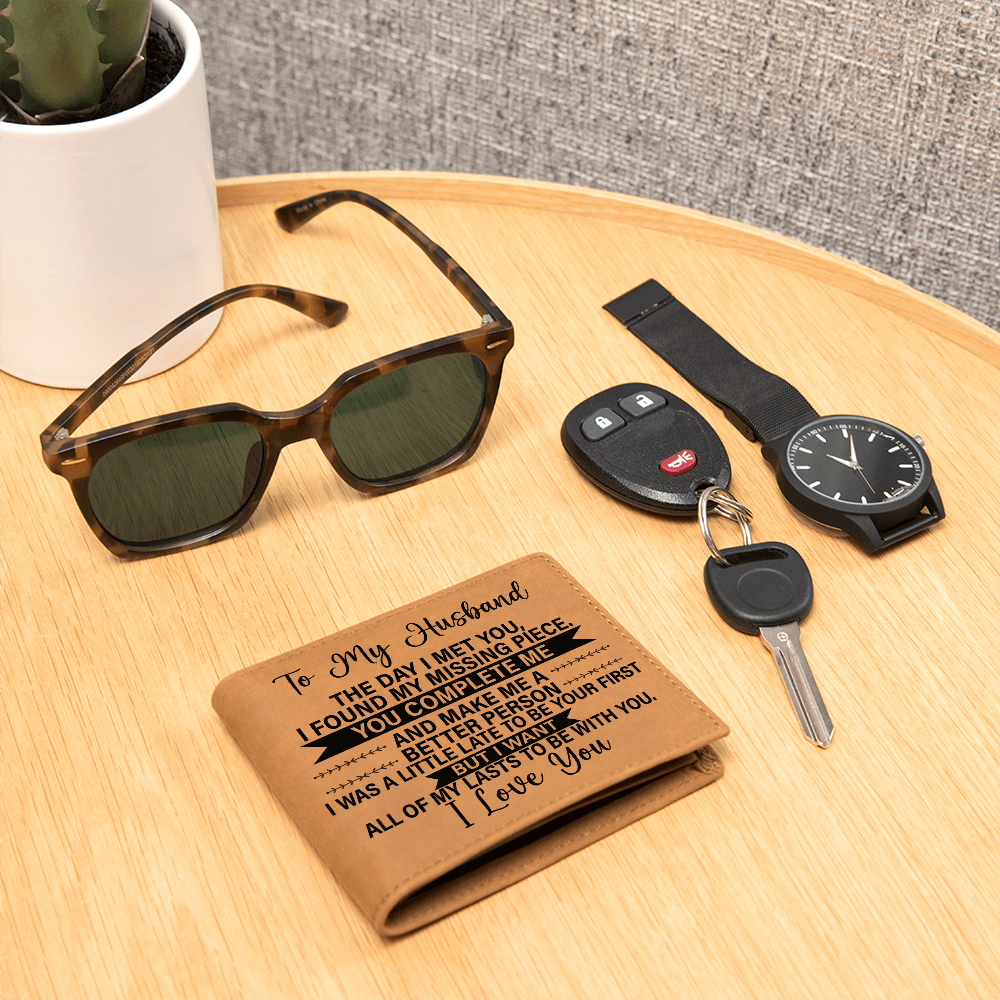 Best Gift For Husband. Graphic Leather Wallet