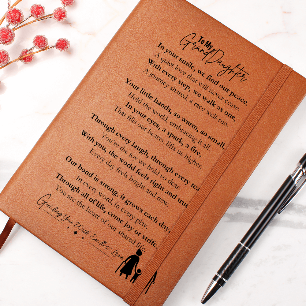 Best Gift For GrandDaughter. Vegan Leather Journal, Unique Gift