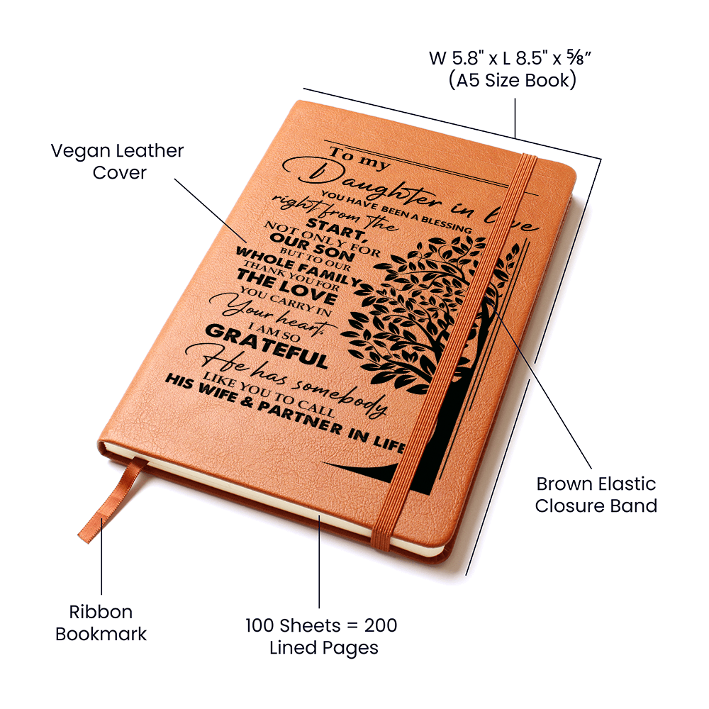 Best Gift For Daughter In Law. Vegan Leather Journal Unique Gift