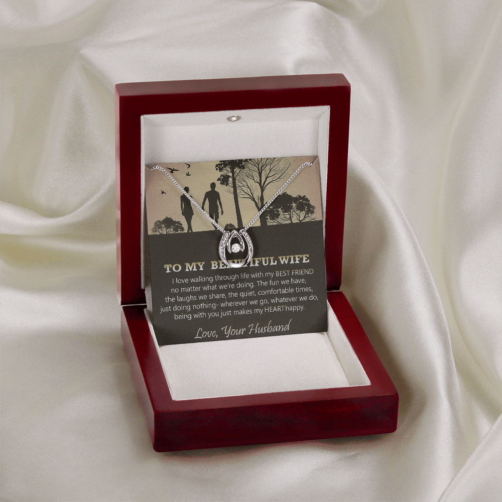 Best Gift For Wife. Lucky In Love Necklace