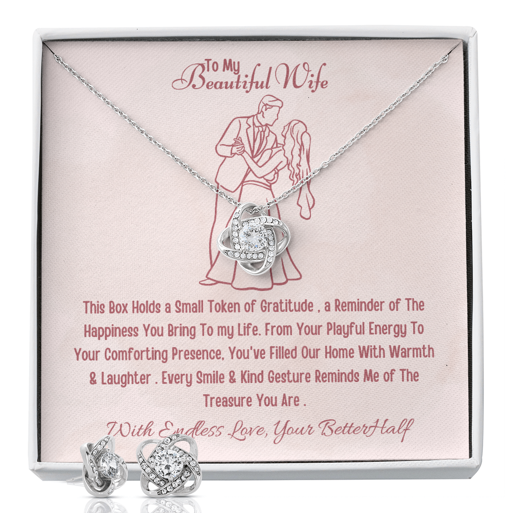 Best Gift For Wife. Forever Love Necklace & Earring Set