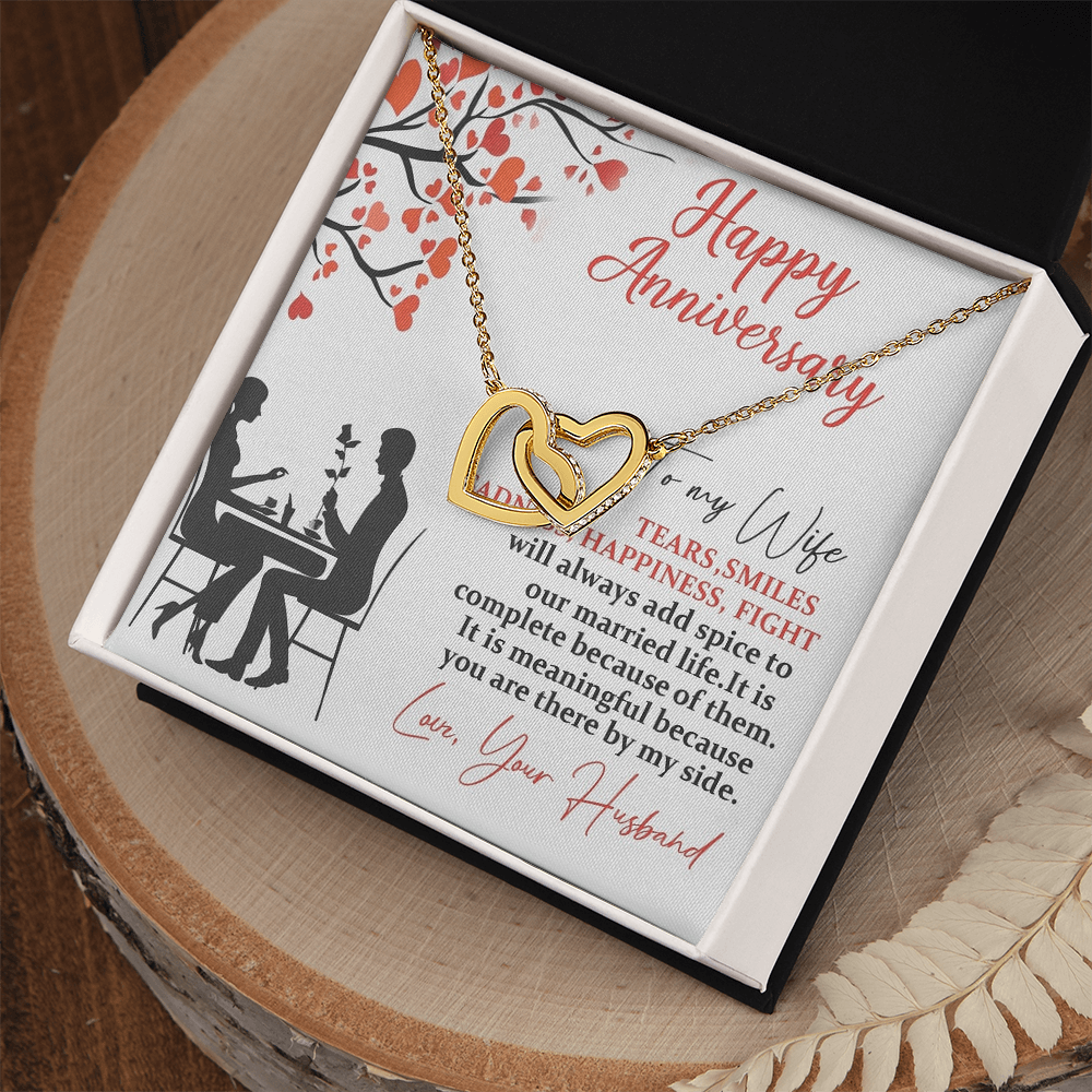 Best Gift For Wife. Interlocking Hearts Necklace