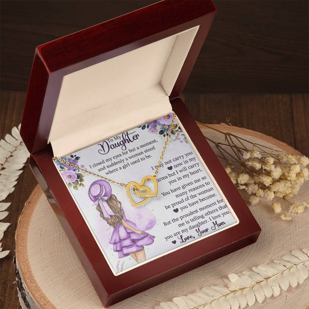 Best Gift For Daughter from Mom. Interlocking Hearts Necklace