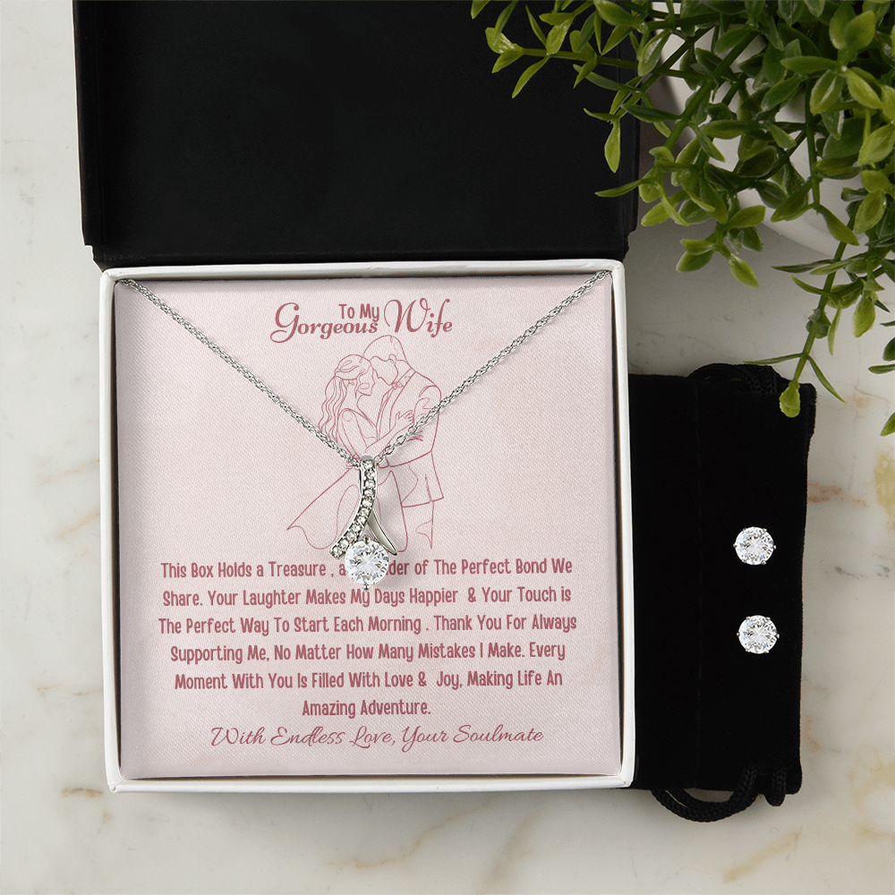 Best Gift For Wife. Alluring Beauty Necklace & Earring Set
