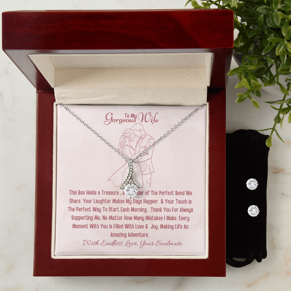 Best Gift For Wife. Alluring Beauty Necklace & Earring Set