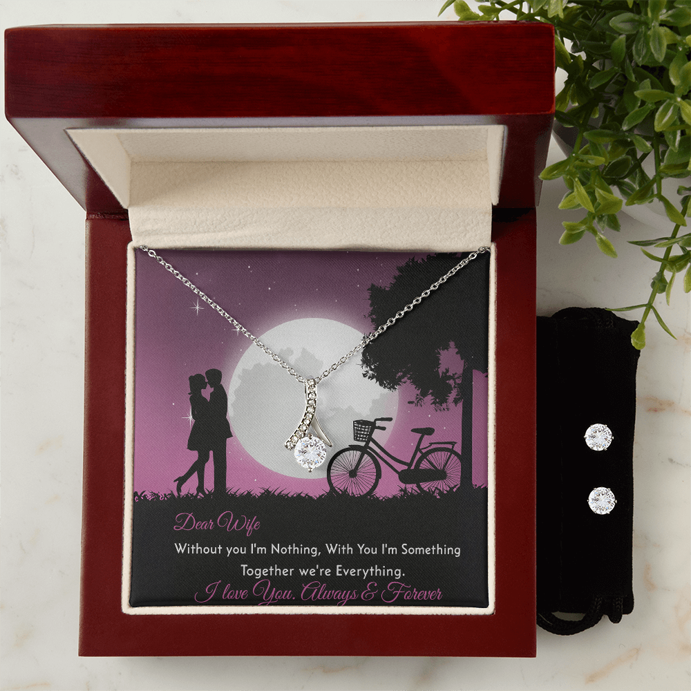 Best Gift For Wife. Alluring Beauty Necklace & Earring Set